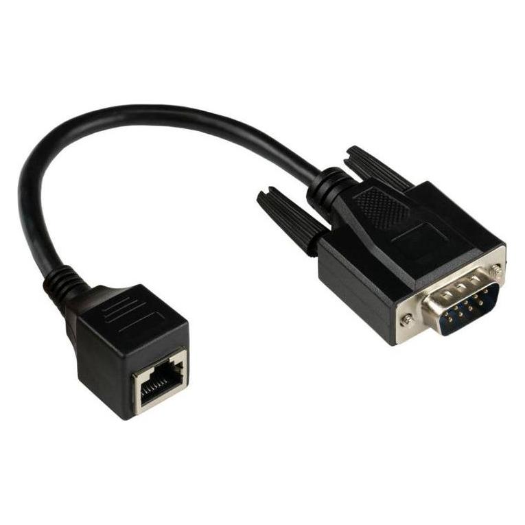 Varia Adapterkabel RJ45 Buchse an RS232 seriell D-SUB 9-Pol Stecker, 1:1, schwarz, 0,1 (0.10 m) (SO-38182)