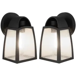 Außenleuchte Wandlampe schwarz Fassadenleuchte Gartenlampe Wandleuchte, Aluminium, LED 7W 806Lm warmweiß, LxBxH 20x12x12 cm, 2er Set
