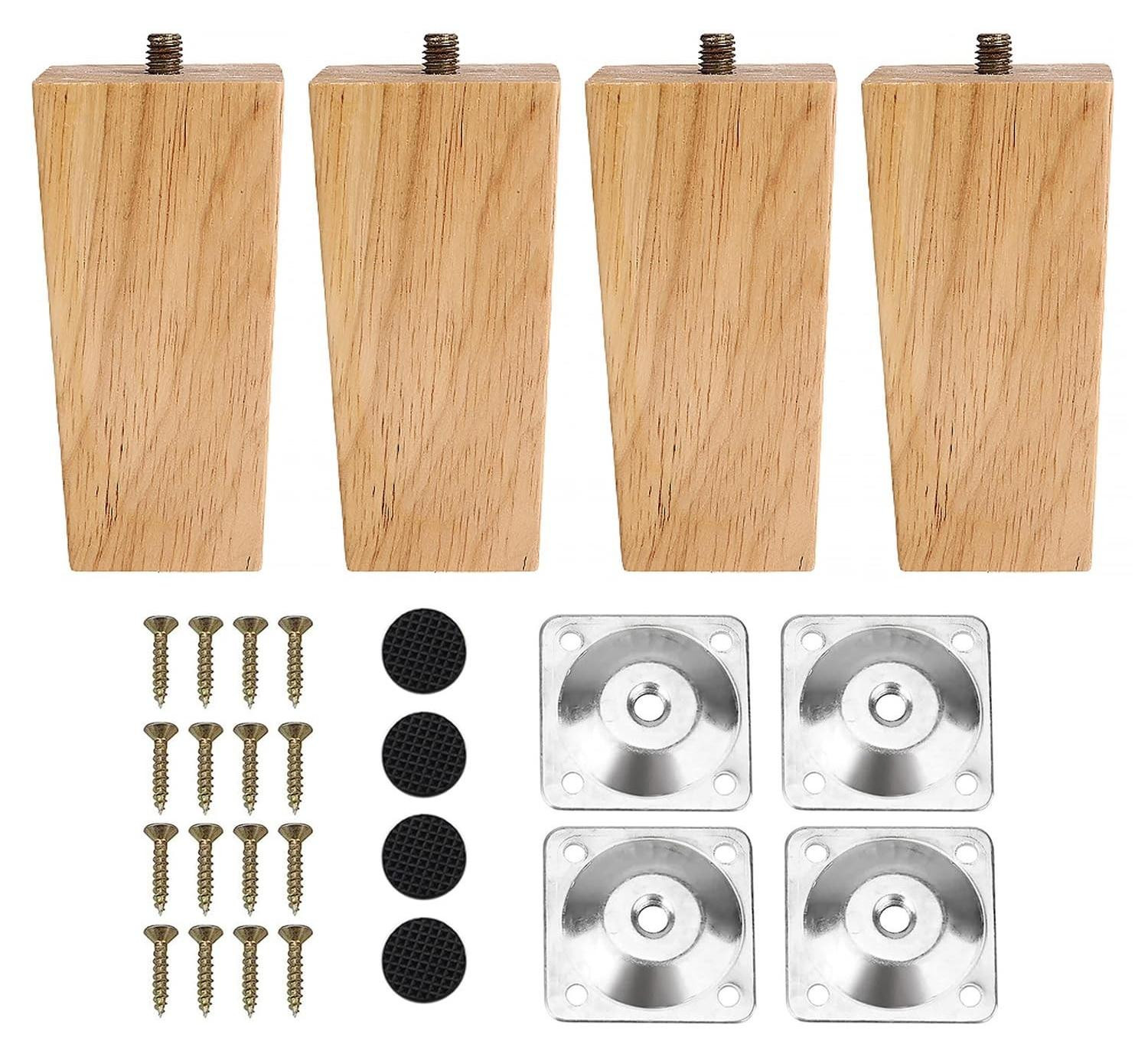 Omgoods - Set van 4 houten meubelpoten van 10 cm - Vervangingspoten voor meubels