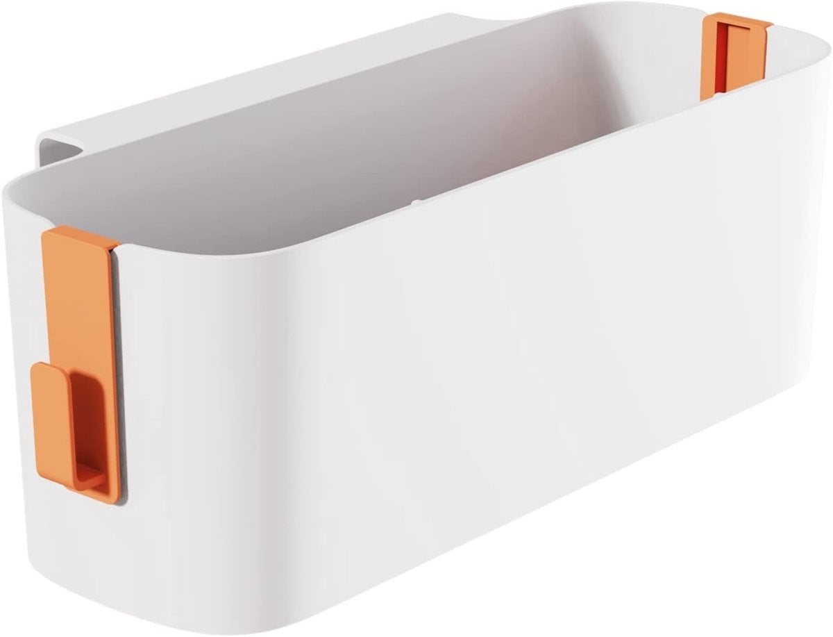 Dailygoods Bedorganizer Robuust - Oranje Opbergmand van Kunststof met 2 Haken