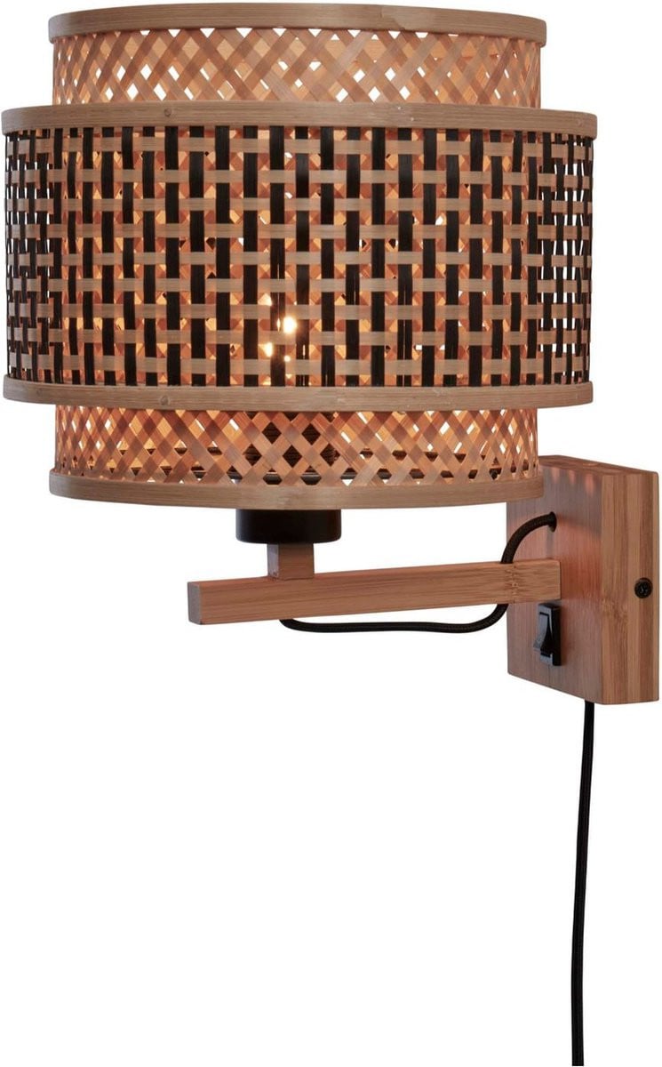 GOOD&MOJO Wandlamp Bhutan - Bamboe - Ø25cm - Boho stijl
