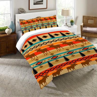 Laural Home Tribal Lodge Moose Comforter