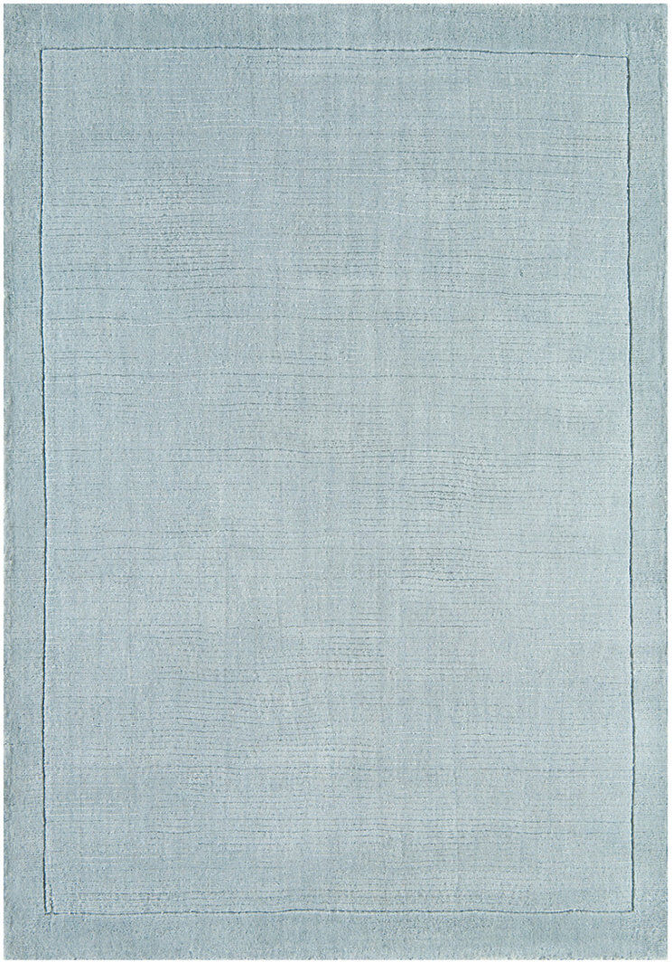 Latitude Run Duck Egg Handmade Modern Plain Easy To Clean Handmade Rug For Bedroom Dining Room Living Room Chenille/Cotton Rectangle 120 x 170cm