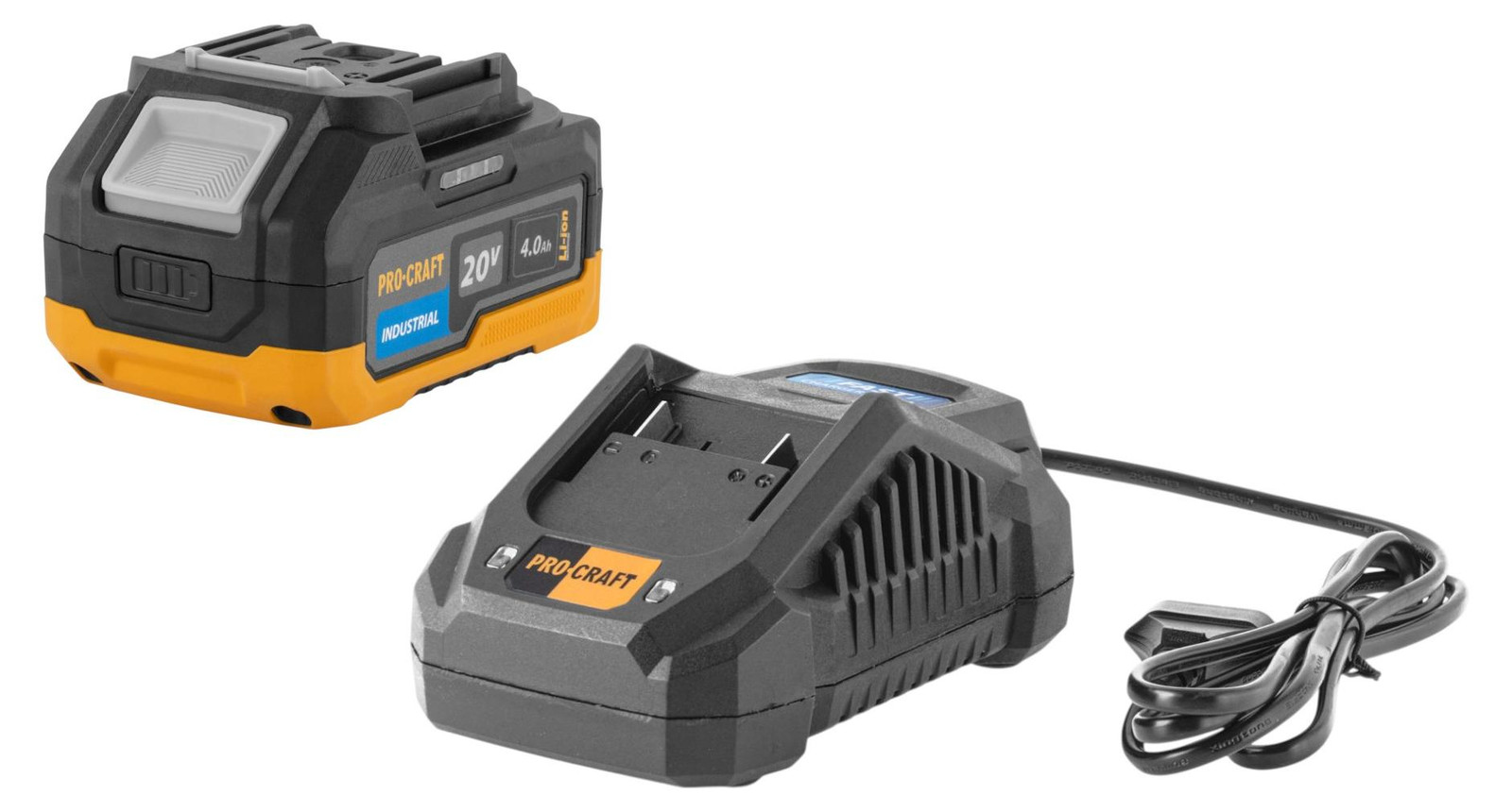 Procraft Starterset met 20V 20/4A snellader en 1x 20/4 Industrial accu 4,0 Ah