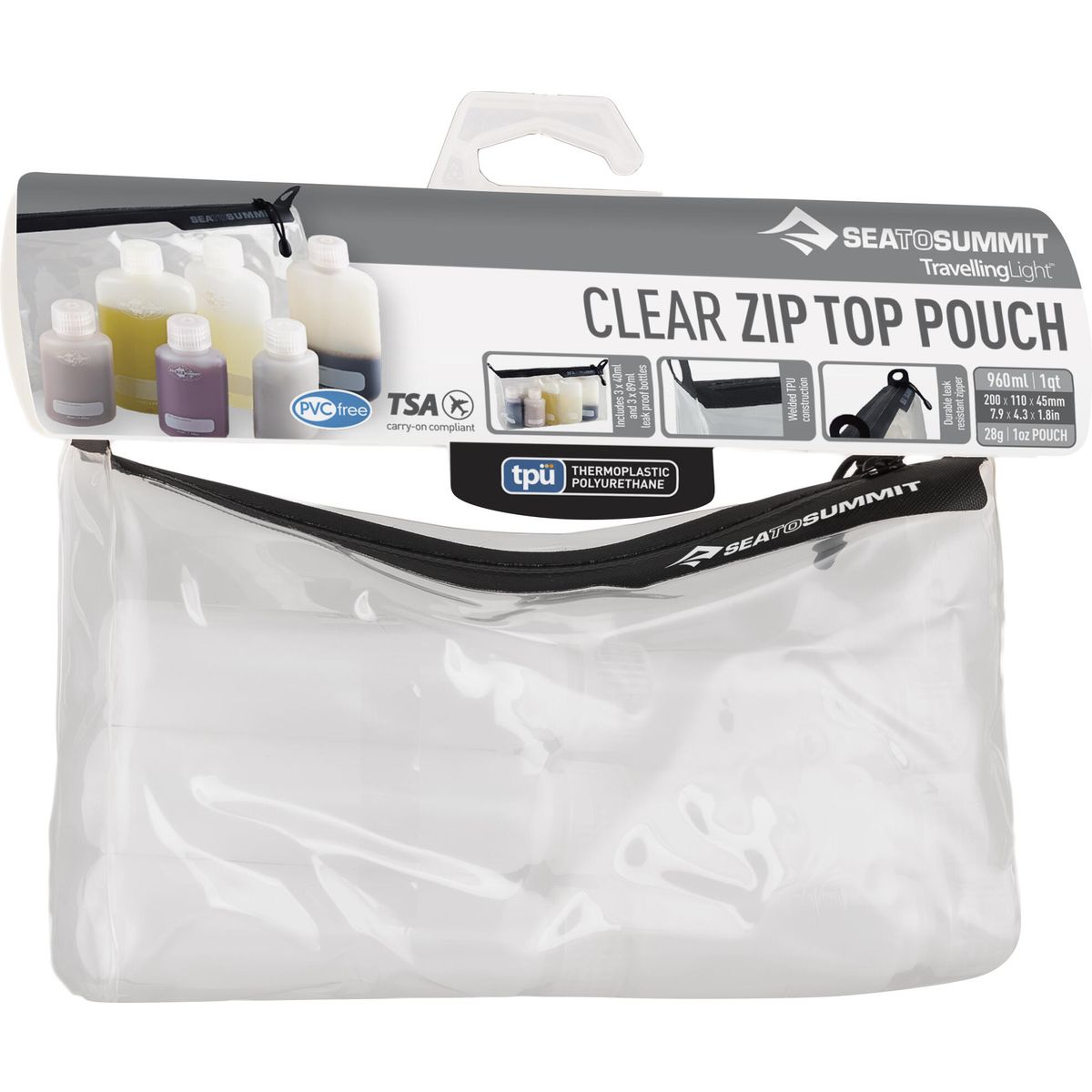 Sea to Summit TPU Clear Zip Pouch With Bottles X-Small ATLTPUCZTP