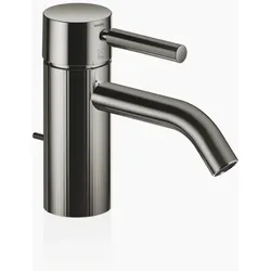 Dornbracht META Waschtisch-Einhandbatterie mit Ablaufgarnitur, Ausladung 125mm, mit facettierter Struktur, 33505660-19, Farbe: Dark Chrome