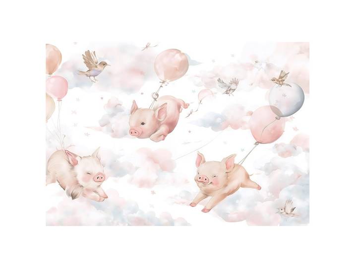 FOTOTAPETE Tiere Wolken Rosa 250x175 cm