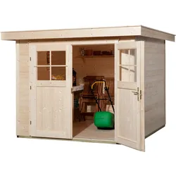 Weka 21 mm Gartenhaus 227 - 235 x 239 cm naturbelassen - 50 % Rabatt auf Dacheindeckung