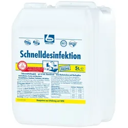 Dr. Becher 1456000 Schnelldesinfektion Sprühflasche 5 L desinfiziert Arbeitsflächen, Maschinen und Gegenstände