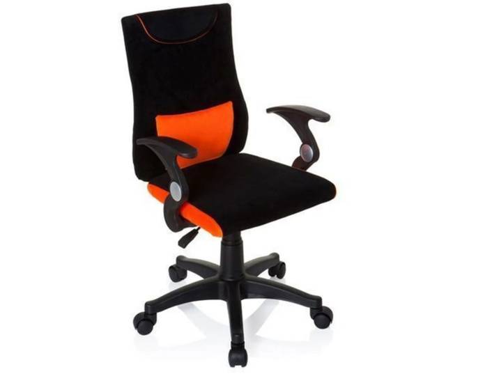 KIDDY PRO AL - Kinderdrehstuhl Schwarz/Orange