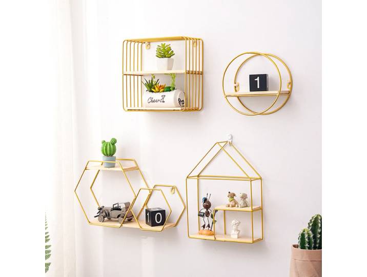 Étagère de rangement murale en fer, décoration murale pour petites choses, Pot de fleur, présentoir de décoration, accessoires de salle de bains