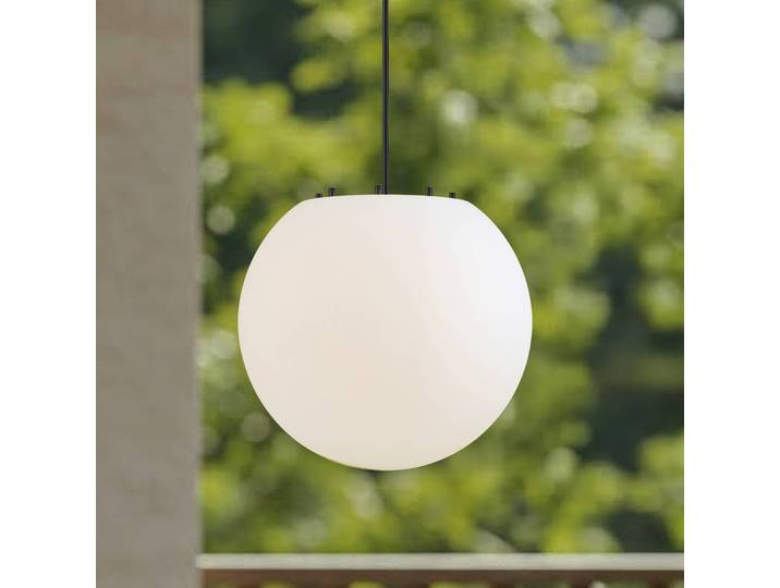 Lindby Außenhängeleuchte Alea, weiß, Kunststoff, Ø 38 cm Alea Lindby, dimmbar, weiß / opal, Kunststoff, Modern
