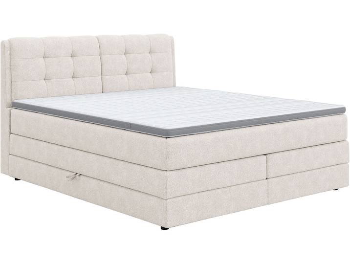 Boxspringbett COTTA FORT II, Stauraum- und Familien-Bett mit Bettkasten & TFK-Matratze , beige, B:161cm L:215cm, 100% POLYESTER (PES), Komplettbetten, Boxspringbett, inkl. Bettkasten und Topper