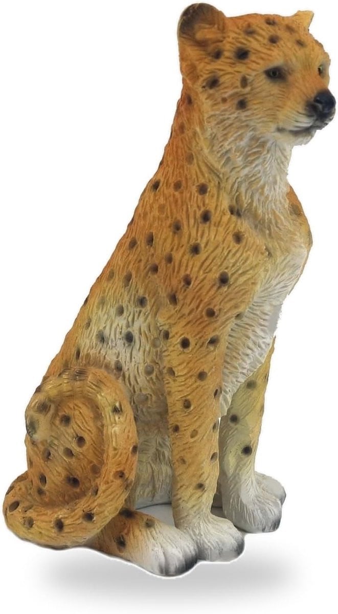 Polyresin Cheetah Beeldje - Meerkleurig Dier Figuur voor Decoratie - Hoogte: 75 cm