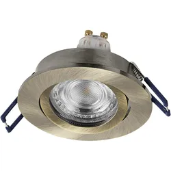 Osram, Deckenstrahler, LED-Einbauleuchte, GU10, 4,5W, 2700K, 400lm, warmweiss, IP20, Grün-Messing, 3er Set (GU10, 400 lm)