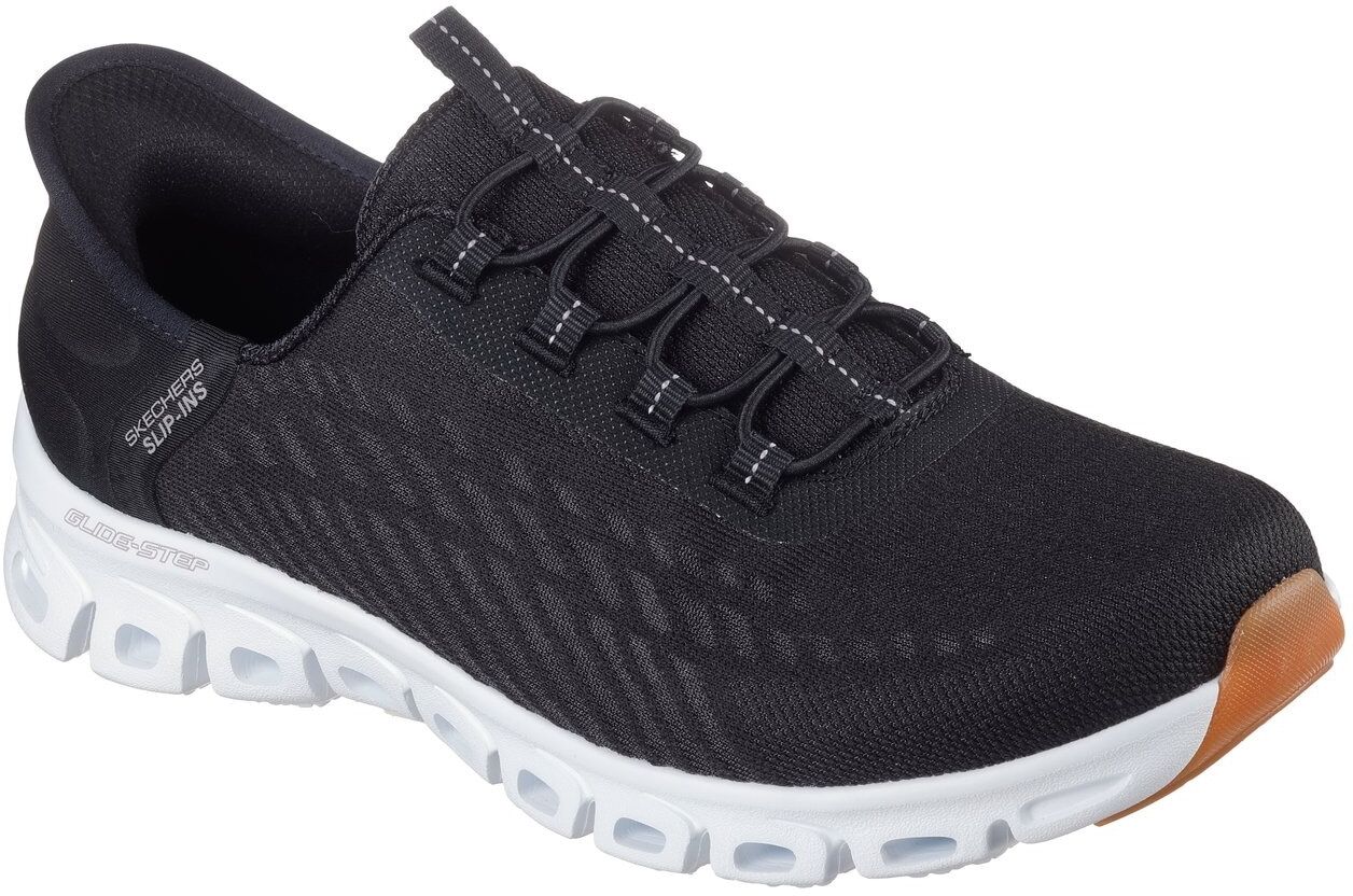 Slip-On Sneaker SKECHERS "GLIDE-STEP-TRANQUILITY", Damen, Gr. 39, Textil, schwarz, Schuhe Slip-On Sneaker, Slipper, Freizeitschuh mit Slip-Ins Technologie