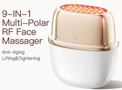 Uplift Essentials Multi Polar RF Face Lifting Device With EMS And 24K Gold Head Multi Polar RF Face Lifting Device With EMS And 24K Gold Head