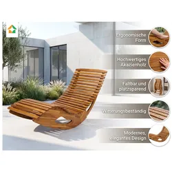 Ergonomische Schwungliege aus Akazienholz, klappbar