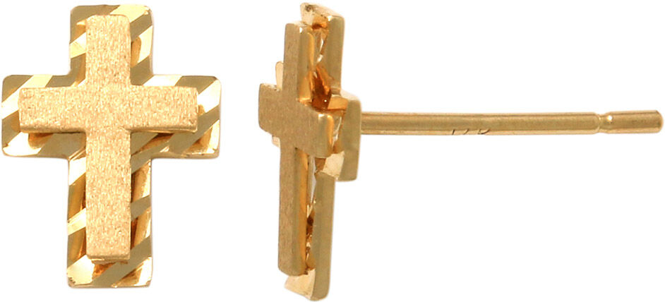 Lykken Crosses guld korsstiftörhängen 7,8 mm