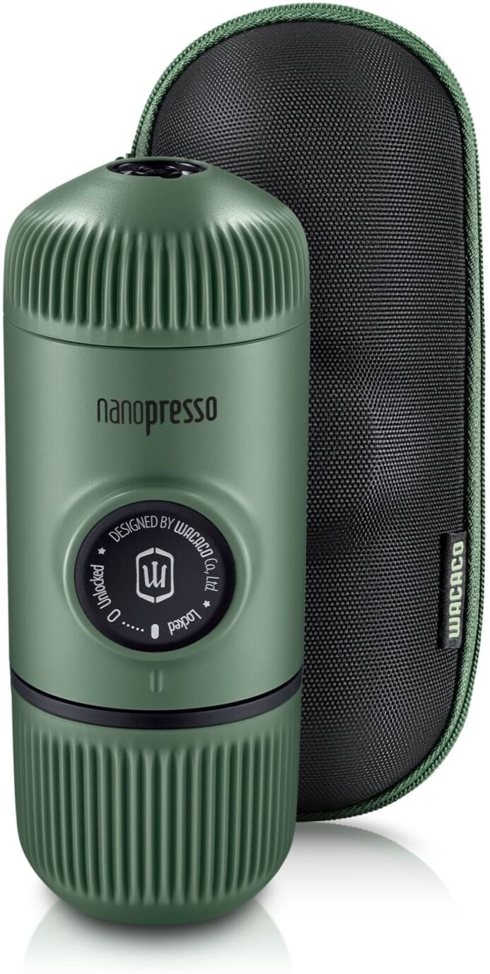 Wacaco Machine à café espresso portable nanopresso + case Vert 10x10x5cm