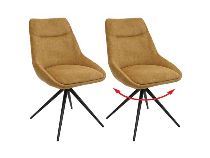 Mendler 2er-Set Esszimmerstuhl HWC-M65 Metall - senfgelb