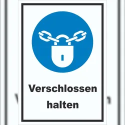 HB-Druck Verschlossen halten Schild A2 Rückseite selbstklebend