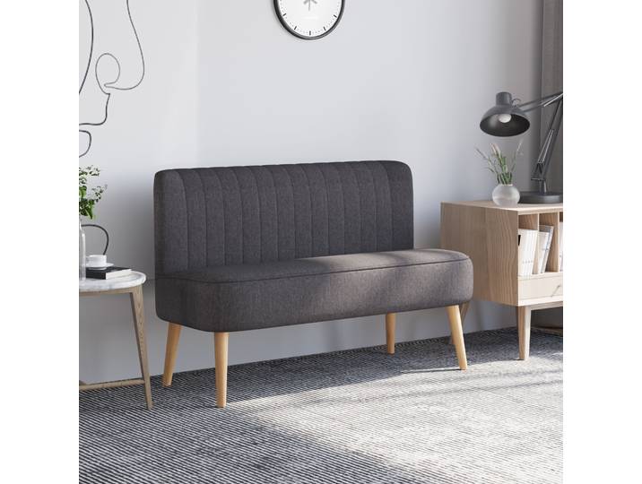 HOMCOM Canapé 2 Places Rembourré 117cm Gris Foncé