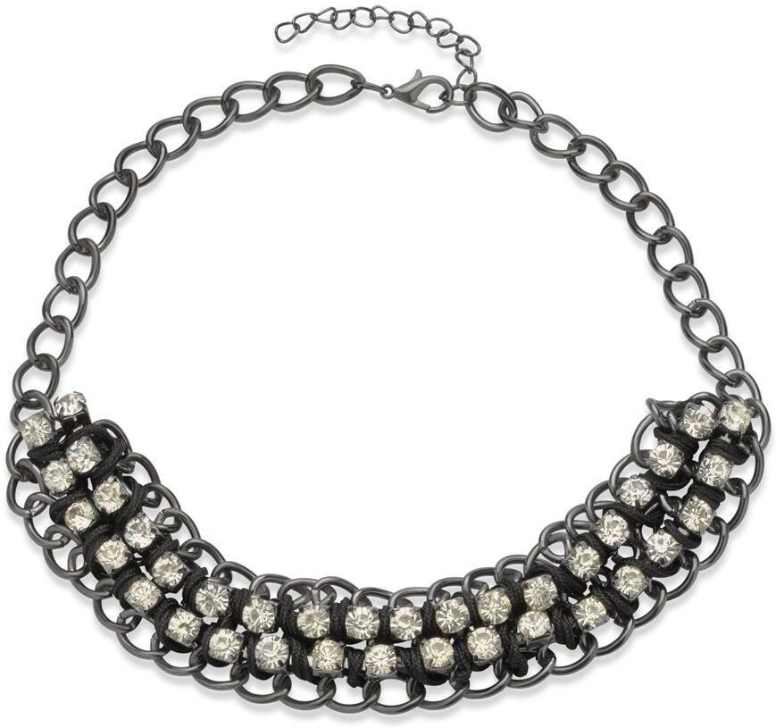 Unique Mehrreihige Statementkette Modeschmuck schwarz