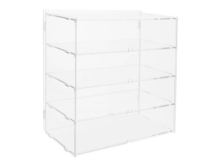 Présentoir à gâteaux à 4 niveaux, vitrine transparente en acrylique pour boulangeries, 50x26x49.5 Cm, armoire à gâteaux en acrylique, vitrine de boulangerie et de pâtisserie