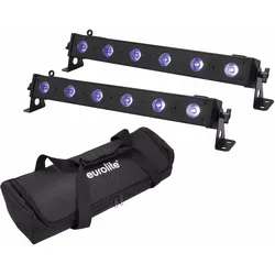 Eurolite Set 2x LED BAR-6 QCL RGB+UV Leiste + Soft-Bag (4 W, LED), Scheinwerfer, Mehrfarbig