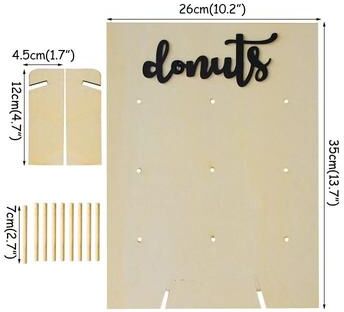 Uplift Picks Wooden Donut Display Stand For Elegant Wedding Birthday Dessert Table Styling rectangle