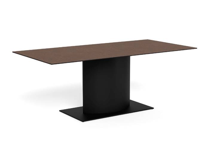 Esstisch ACTONA GROUP Marbella, Speisetisch , braun, matt schwarz, braun, B:200cm H:75,5cm T:100cm, Tische, Esstisch, Tisch, keramische Tischplatte, 200x100x75.5cm