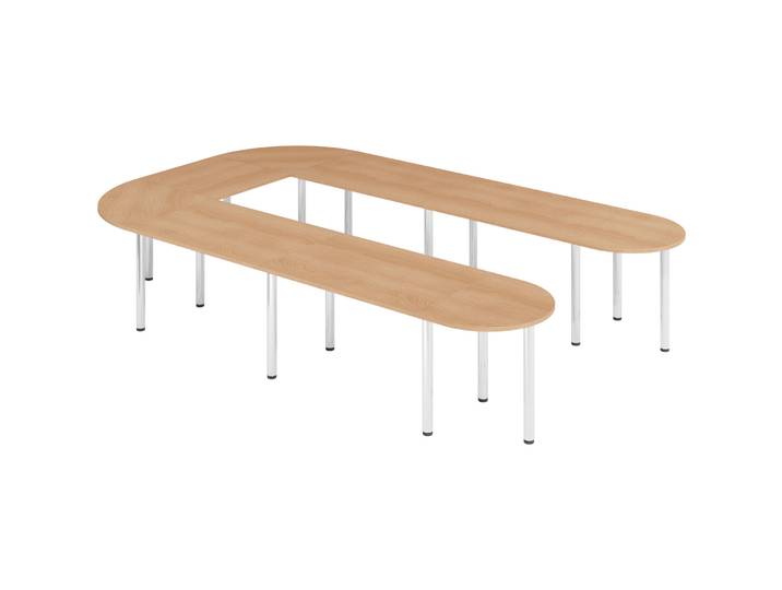 Besprechungstisch Office Eiche 380 x 240 cm - Farbe: Eiche/Chrome