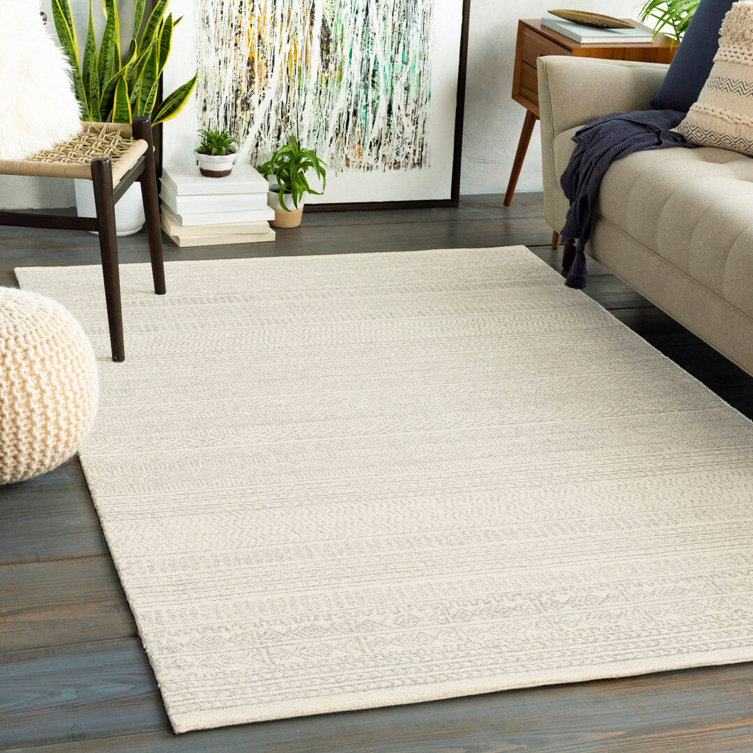 Gracie Oaks Adamik Oriental Wool Hand Tufted Area Rug Brown;Gray Rectangle 91 x 152 cm
