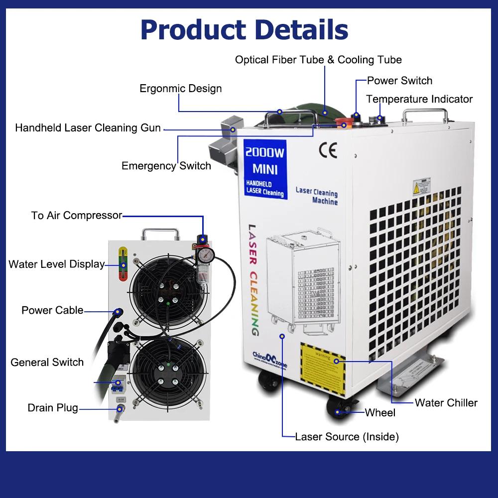 Laser-Reinigungsmaschine - Rost-, Öl- und Farbentfernung - 3000 W - 380 V -