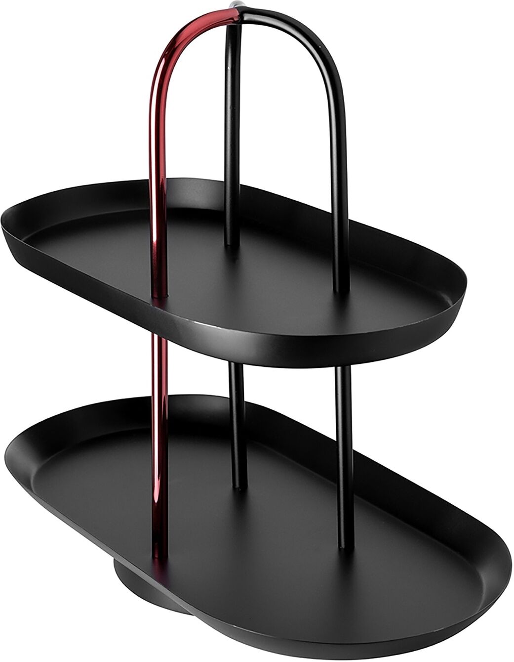 Etagere FINK STUDIO "UPPER EAST", rot, schwarz, B:31cm H:27cm T:16cm, Edelstahl, Servierplatten, Etagere, in Geschenkverpackung rot, schwarz B/H/L: 31cm x 27cm