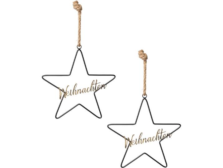 Dekohänger CREATIV DECO Weihnachtsdeko , gold (goldfarben), B:30cm H:33cm T:0,5cm, Metall, Dekohänger, Dekohänger, mit Glitzerschriftzug