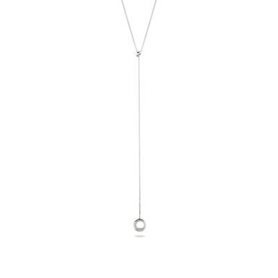 Y-Kette ELLI "Halskette Y-Kette mit Stein Bergkristall Transparent 925 Sterling Silber" Gr. 60, silber, Halsketten, Damen, Silber 925 (Sterlingsilber)