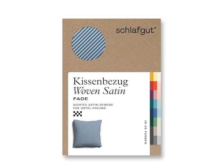 schlafgut Woven Fade Satin Kissenbezug 40x40 cm gestreift, Gray Fade