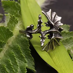 Drachensilber Drachen Ring Schmuck Silber kämpfende Drachen 925 Silber 52 - Silber