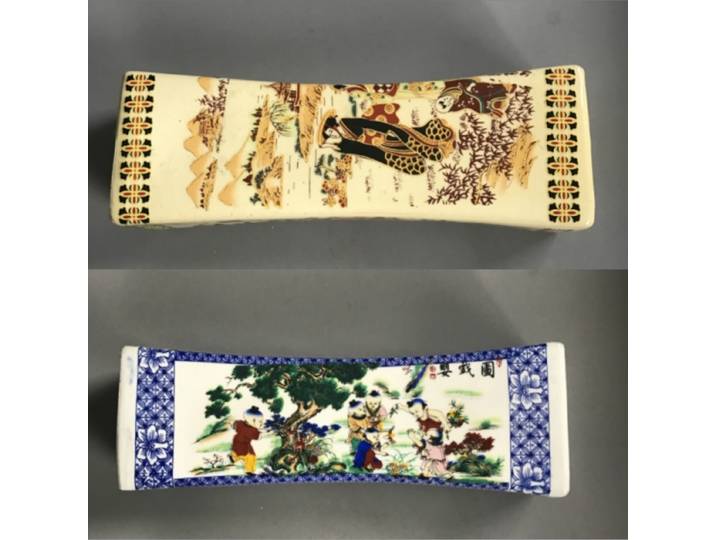 Artisanat en porcelaine antique, oreillers en porcelaine Tang Sancai, oreillers à main, oreillers de sommeil, oreillers à impulsions, artisanat de collection antique