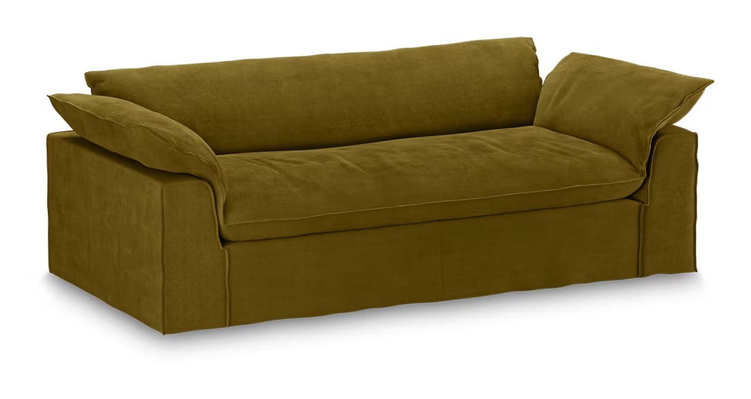 HKliving Velvet Bankhoes Nomad voor Bank, Olijfgroen