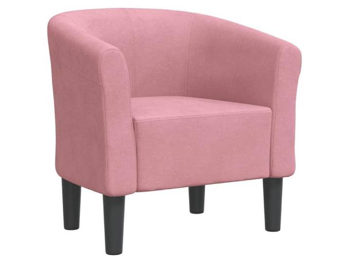 Fauteuil salon - ORVEL - Chaise cabriolet - rose - velours 72044
