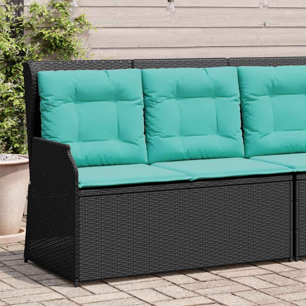 vidaXL Banc de jardin Noir polyrotin