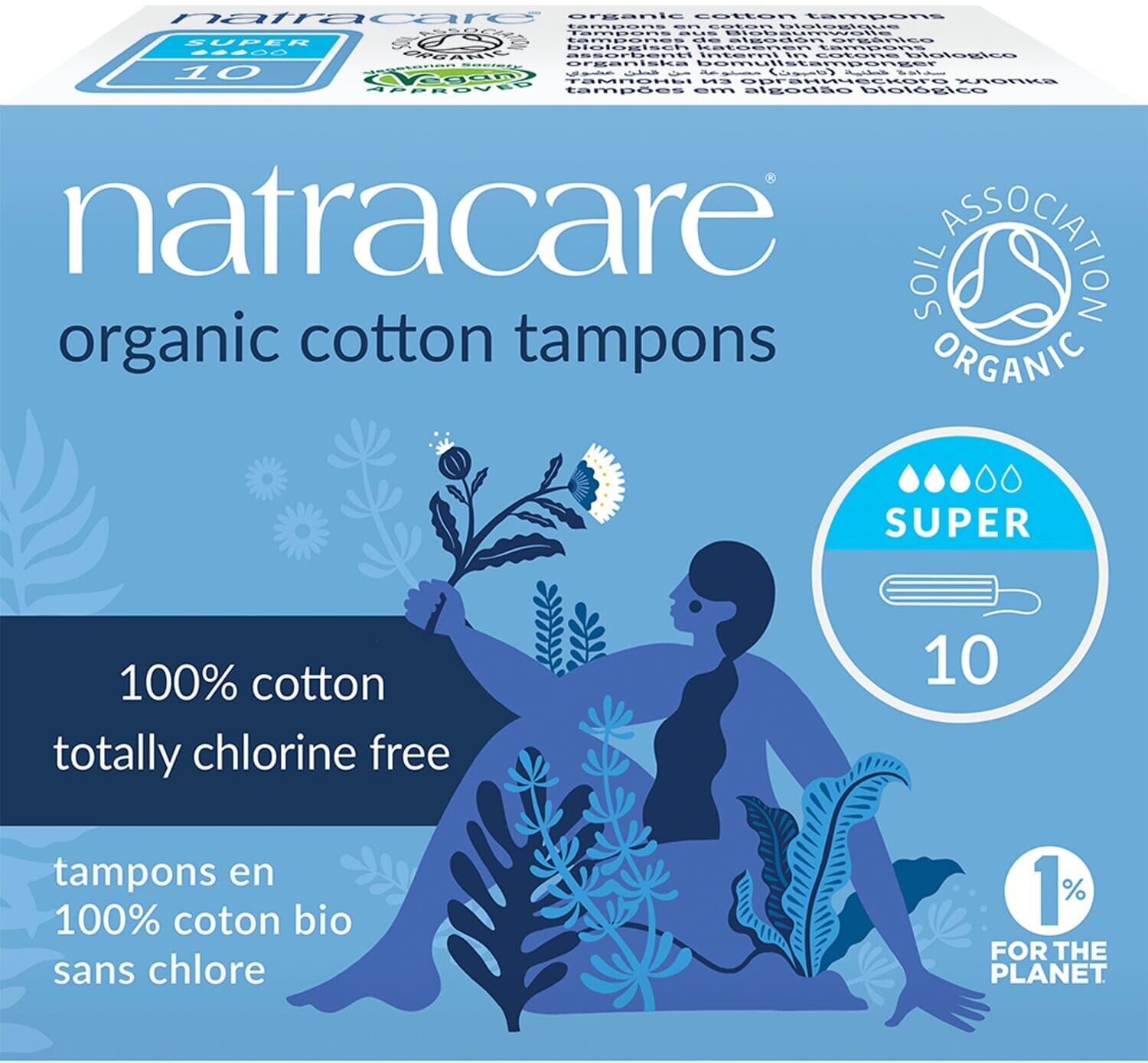 Natracare Organic Tampons Without Applicator Super 10 Units 10 Units