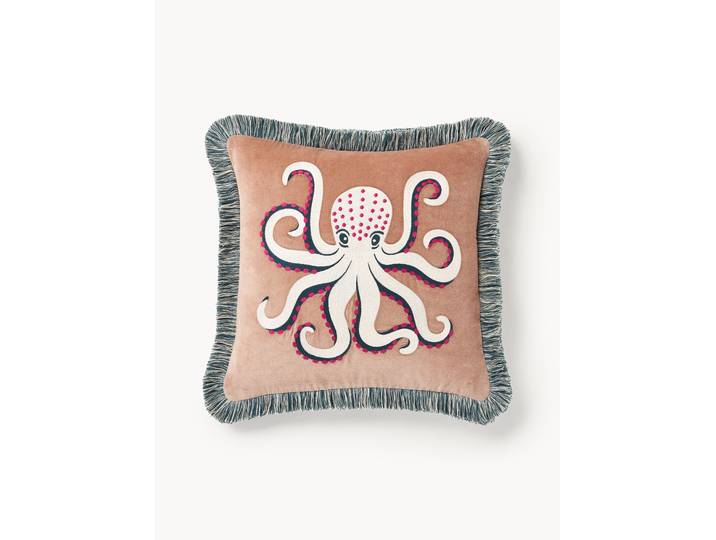 Housse de coussin avec franges Triton