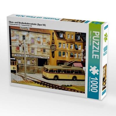 CALVENDO Puzzle Obus- und Straßenbahnverkehr (Spur H0) | 1000 Teile Lege-Größe 64 × 48 cm Foto-Puzzle für glückliche Stunden