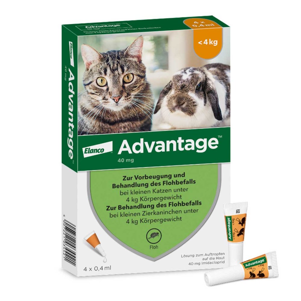 Elanco Deutschland GmbH Advantage Spot-On für Katzen und Zierkaninchen bis 4 kg 09670096