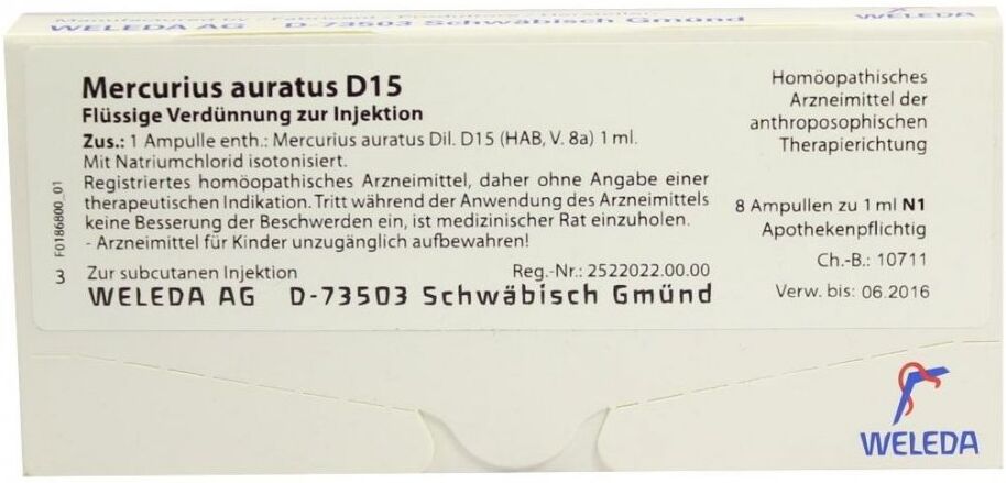 Mercurius Auratus D15 Ampullen