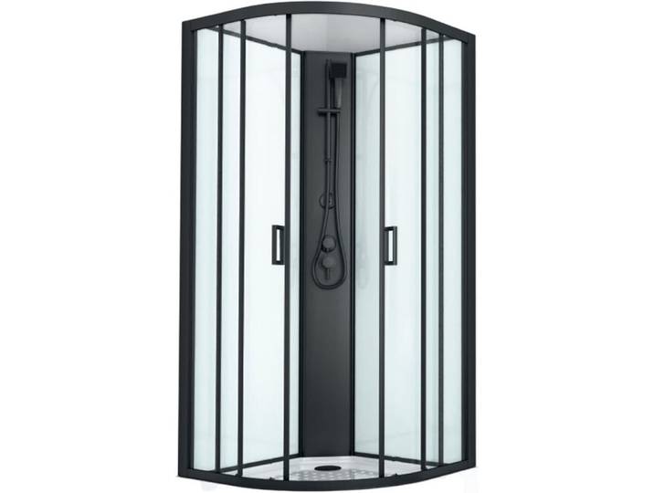 Komplettdusche SANOTECHNIK Balaton 1 , schwarz (schwarz matt), B:90cm H:203cm T:90cm, Duschkabinen, Komplettdusche, Komplettduschkabine mit eleganten schwarzen Profilen, Maße 90x90x203cm